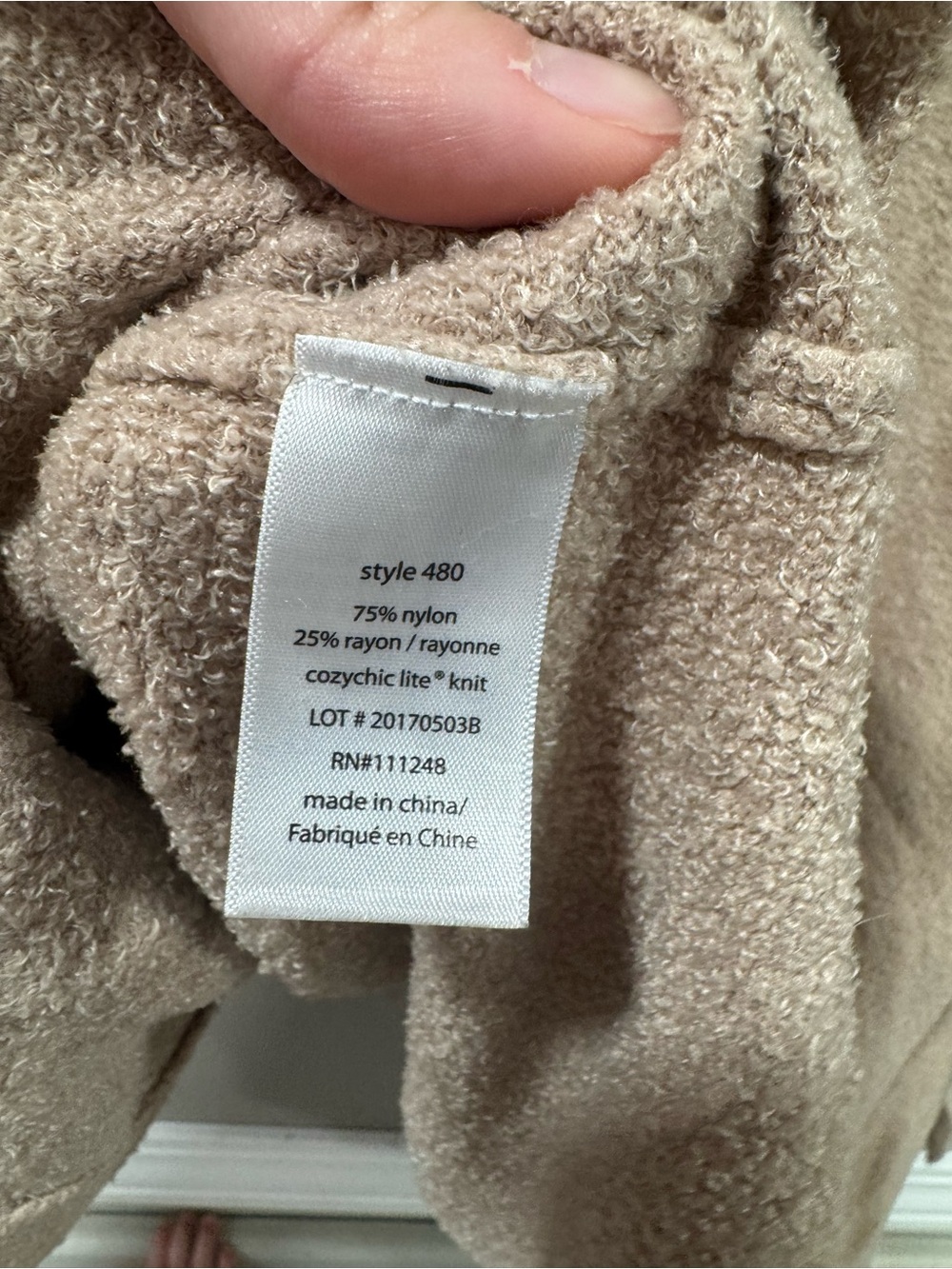 Barefoot Dreams Hooded Open-Front Teddy Cardigan in Beige - Picture 5 of 6